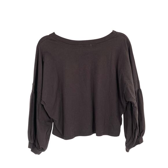 Mod Ref Casual Boxy Boho Puff Sleeve Charcoal Gray Women’s Oversized Small - Picture 2 of 7